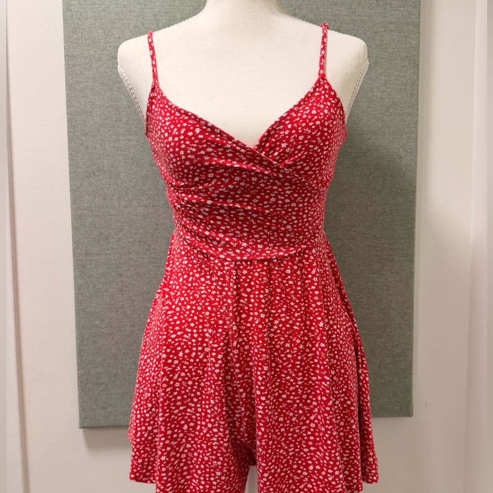 Garage Red Flowy Mini Dress with Built-In Shorts XS